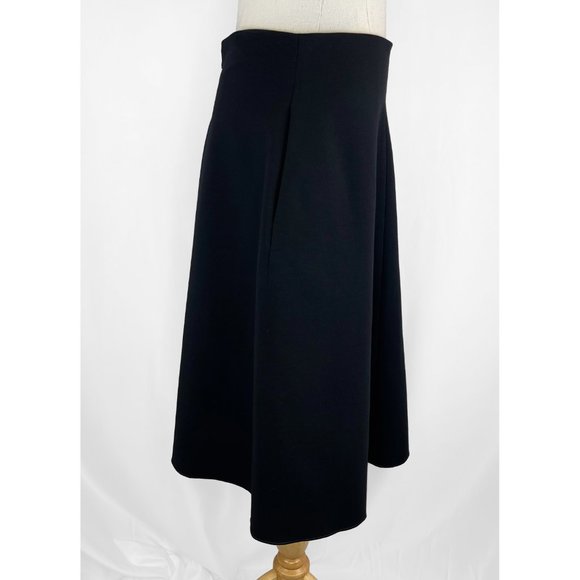 SOLD: Jil Sander Black A-Line High Waisted Wool Blend Skirt - Picture 3 of 10